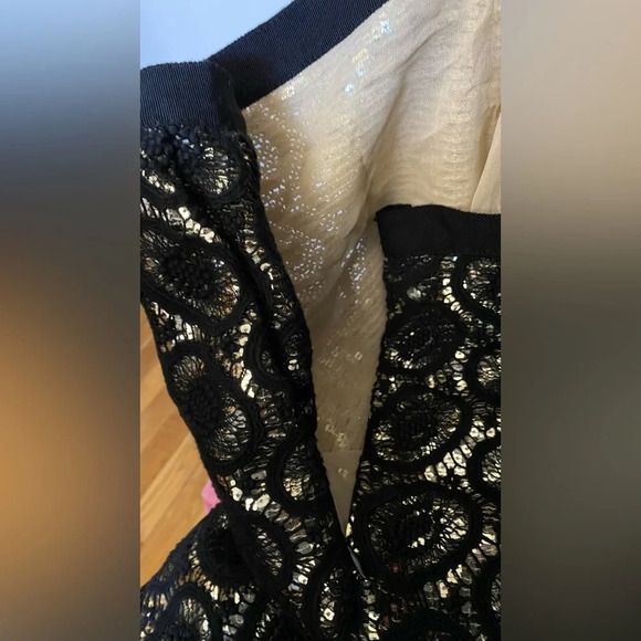 NWT 3.1 Phillip Lim Black Lace Overlay Gold Sequin Lining Skirt w/ Pockets Sz 6 - Picture 8 of 9